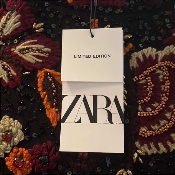 Zara Limited Edition Embroidered / beaded / crystal relaxed fit sweatshirt, M - Picture 3 of 12